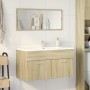 Set de muebles de baño 2 pzas madera contrachapada roble Sonoma de , Muebles de baño - Ref: Foro24-849647, Precio: 79,44 €, D...