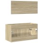 Bathroom furniture set 2 pieces plywood Sonoma oak by , Bathroom furniture - Ref: Foro24-849647, Price: 79,44 €, Discount: %