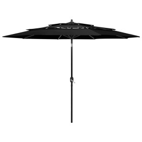 3-tier parasol with black aluminum pole 3 m by vidaXL, Umbrellas - Ref: Foro24-313874, Price: 64,99 €, Discount: %