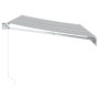 Retractable awning made of aluminum and anthracite and white fabric, measuring 3.5x2.5 meters. by , Awnings - Ref: Foro24-321...