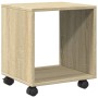 Armario con ruedas madera ingeniería roble Sonoma 37x33x42,5 cm de , Mesas auxiliares - Ref: Foro24-853130, Precio: 30,77 €, ...