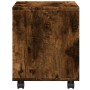 Rolling wooden cabinet in smoked oak engineered wood, 37x33x42.5cm by , Side tables - Ref: Foro24-853132, Price: 30,77 €, Dis...