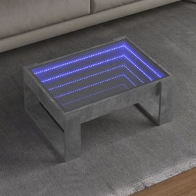 Coffee table with Infinity LED concrete gray 70x53x30 cm by , Coffee table - Ref: Foro24-847633, Price: 99,99 €, Discount: %