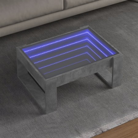 Coffee table with Infinity LED concrete gray 70x53x30 cm by , Coffee table - Ref: Foro24-847633, Price: 99,85 €, Discount: %