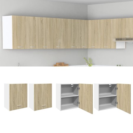 Wall cabinets 2 units engineered wood Sonoma oak 50x31x60 cm by , Kitchen cabinets - Ref: Foro24-849622, Price: 84,46 €, Disc...