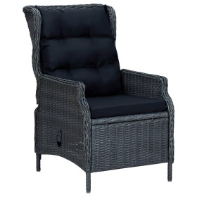 Garden recliner with dark gray synthetic rattan cushions by vidaXL, Garden chairs - Ref: Foro24-313300, Price: 220,32 €, Disc...