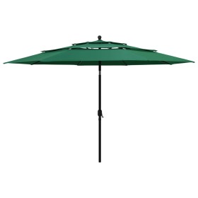 3-tier parasol with green aluminum pole 3.5 m by vidaXL, Umbrellas - Ref: Foro24-313877, Price: 131,36 €, Discount: %