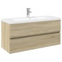 Set de muebles de baño 2 pzas cerámica y madera de ingeniería de , Muebles de baño - Ref: Foro24-3307665, Precio: 344,45 €, D...