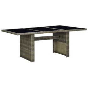 Mesa de jardín de ratán sintético marrón y vidrio templado de vidaXL, Mesas de jardín - Ref: Foro24-313313, Precio: 169,99 €,...