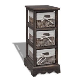 Shelf with 3 brown woven storage baskets by , Lockers and storage cabinets - Ref: Foro24-240799, Price: 74,22 €, Discount: %