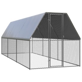 Galvanized steel chicken coop cage 2x6x2 m by , Cages and habitats for small animals - Ref: Foro24-3278804, Price: 306,99 €, ...