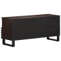 Solid mango wood TV stand in brown, 100x34x46 cm by , CD and DVD storage - Ref: Foro24-377526, Price: 137,23 €, Discount: %