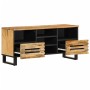 Solid rough mango wood TV stand 100x34x46 cm by , CD and DVD storage - Ref: Foro24-377524, Price: 135,58 €, Discount: %