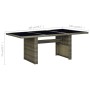 Mesa de jardín de ratán sintético marrón y vidrio templado de vidaXL, Mesas de jardín - Ref: Foro24-313313, Precio: 169,27 €,...