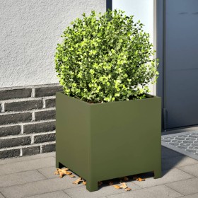 2 olive green steel planters 40x40x40 cm by , Pots and planters - Ref: Foro24-851206, Price: 106,17 €, Discount: %