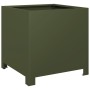 2 olive green steel planters 40x40x40 cm by , Pots and planters - Ref: Foro24-851206, Price: 106,17 €, Discount: %