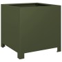 2 olive green steel planters 40x40x40 cm by , Pots and planters - Ref: Foro24-851206, Price: 106,17 €, Discount: %