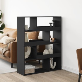 Engineered wood black room divider 100x33x125.5 cm by , Bookcases and shelves - Ref: Foro24-3309484, Price: 124,57 €, Discoun...