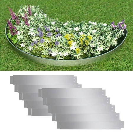 Install 10 flexible galvanized steel dividing panels measuring 100x14 cm. by vidaXL, Garden edging and edging - Ref: Foro24-2...