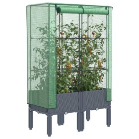 Raised bed with greenhouse cover in rattan look 80x40x140 cm by , Pots and planters - Ref: Foro24-4015833, Price: 67,91 €, Di...