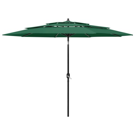 3-tier parasol with green aluminum pole 3 m by vidaXL, Umbrellas - Ref: Foro24-313869, Price: 82,99 €, Discount: %