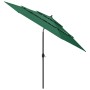 Sombrilla de 3 niveles con poste de aluminio verde 3 m de vidaXL, Sombrillas - Ref: Foro24-313869, Precio: 82,99 €, Descuento: %