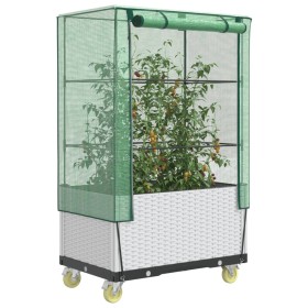 Raised bed with greenhouse cover in rattan look 80x50x182 cm by , Pots and planters - Ref: Foro24-4015850, Price: 125,99 €, D...