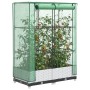 Raised bed with greenhouse cover in rattan appearance 80x40x123 cm by , Pots and planters - Ref: Foro24-4015838, Price: 56,40...