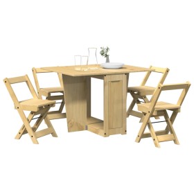 Set comedor plegable mariposa 5 pzas Corona madera pino marrón de , muebles para cocinas y comedores - Ref: Foro24-3295716, P...