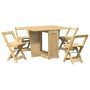 Folding butterfly dining set 5 pieces Crown pine wood brown by , Furniture sets for kitchens and dining rooms - Ref: Foro24-3...