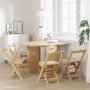 Folding butterfly dining set 5 pieces Crown pine wood brown by , Furniture sets for kitchens and dining rooms - Ref: Foro24-3...