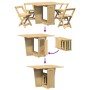 Folding butterfly dining set 5 pieces Crown pine wood brown by , Furniture sets for kitchens and dining rooms - Ref: Foro24-3...