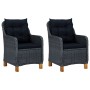 Garden chairs with cushions 2 pcs dark gray synthetic rattan by vidaXL, Garden chairs - Ref: Foro24-313316, Price: 264,46 €, ...