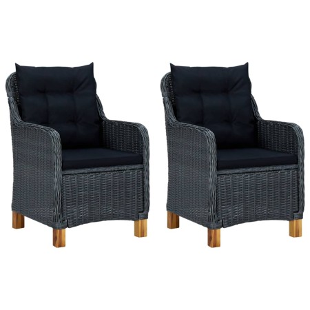 Garden chairs with cushions 2 pcs dark gray synthetic rattan by vidaXL, Garden chairs - Ref: Foro24-313316, Price: 264,46 €, ...