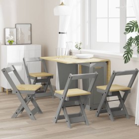 Folding dining chairs 4 pcs Crown pine wood gray by , Folding stools and chairs - Ref: Foro24-4013438, Price: 168,50 €, Disco...