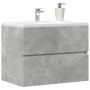 Engineered wood bathroom furniture in concrete gray, 60x38.5x45 cm. by , Bathroom furniture - Ref: Foro24-856242, Price: 47,7...