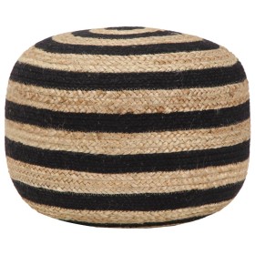 Handmade black pouf 45x30 cm jute by , Ottomans - Ref: Foro24-248075, Price: 65,99 €, Discount: %