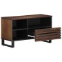 Solid mango wood TV stand in brown, 80x34x46 cm by , CD and DVD storage - Ref: Foro24-377521, Price: 120,99 €, Discount: %