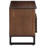 Solid mango wood TV stand in brown, 80x34x46 cm by , CD and DVD storage - Ref: Foro24-377521, Price: 120,99 €, Discount: %