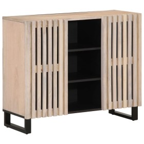 Solid mango wood sideboard 90x34x75 cm by , Lockers and storage cabinets - Ref: Foro24-377577, Price: 173,99 €, Discount: %