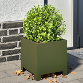 Hexagonal planter in olive green steel, 30x30x30 cm by , Pots and planters - Ref: Foro24-851191, Price: 45,99 €, Discount: %