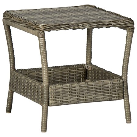 Mesa de jardín ratán sintético marrón 45x45x46,5 cm de vidaXL, Mesas de jardín - Ref: Foro24-313308, Precio: 57,57 €, Descuen...