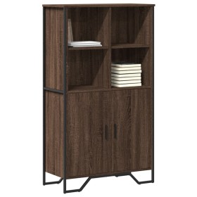 Tall brown oak veneer wooden sideboard 79.5x35.5x137.5 cm by , Sideboards - Ref: Foro24-3295311, Price: 165,94 €, Discount: %