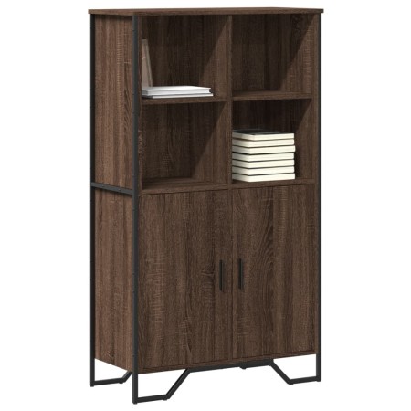 Tall brown oak veneer wooden sideboard 79.5x35.5x137.5 cm by , Sideboards - Ref: Foro24-3295311, Price: 174,99 €, Discount: %