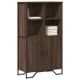 Tall brown oak veneer wooden sideboard 79.5x35.5x137.5 cm by , Sideboards - Ref: Foro24-3295311, Price: 174,99 €, Discount: %