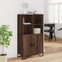 Tall brown oak veneer wooden sideboard 79.5x35.5x137.5 cm by , Sideboards - Ref: Foro24-3295311, Price: 174,99 €, Discount: %