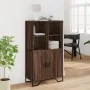Tall brown oak veneer wooden sideboard 79.5x35.5x137.5 cm by , Sideboards - Ref: Foro24-3295311, Price: 120,00 €, Discount: %