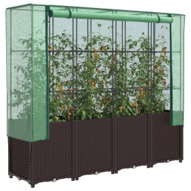 Garden bed with greenhouse cover in rattan look 160x40x153 cm by , Pots and planters - Ref: Foro24-4015803, Price: 141,38 €, ...