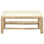 Bamboo garden footstool with cream white cushion by vidaXL, Modular outdoor sofas - Ref: Foro24-313147, Price: 91,46 €, Disco...