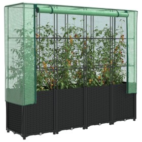 Garden bed with greenhouse cover in rattan look 160x40x153 cm by , Pots and planters - Ref: Foro24-4015817, Price: 141,99 €, ...